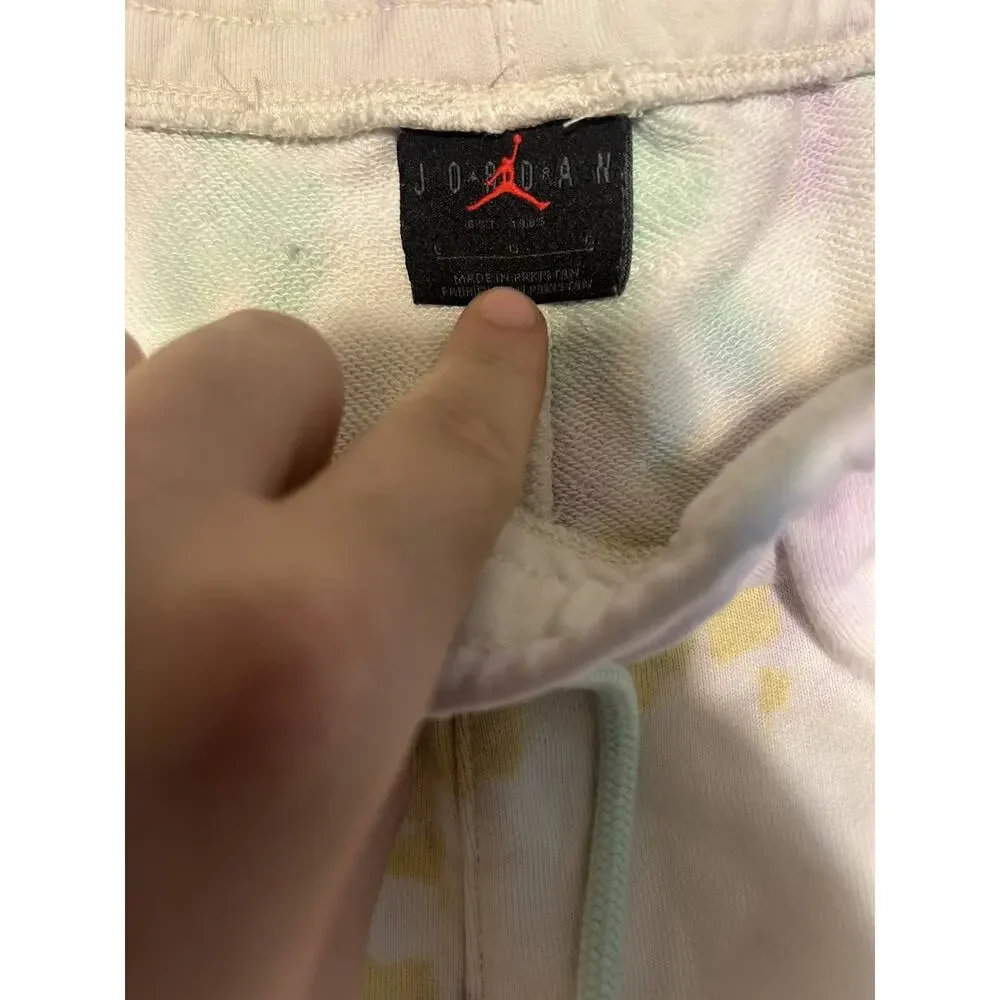 Air Jordan DNA Sweat Shorts Mens Large Multicolor Tie Dye French Terry Lined